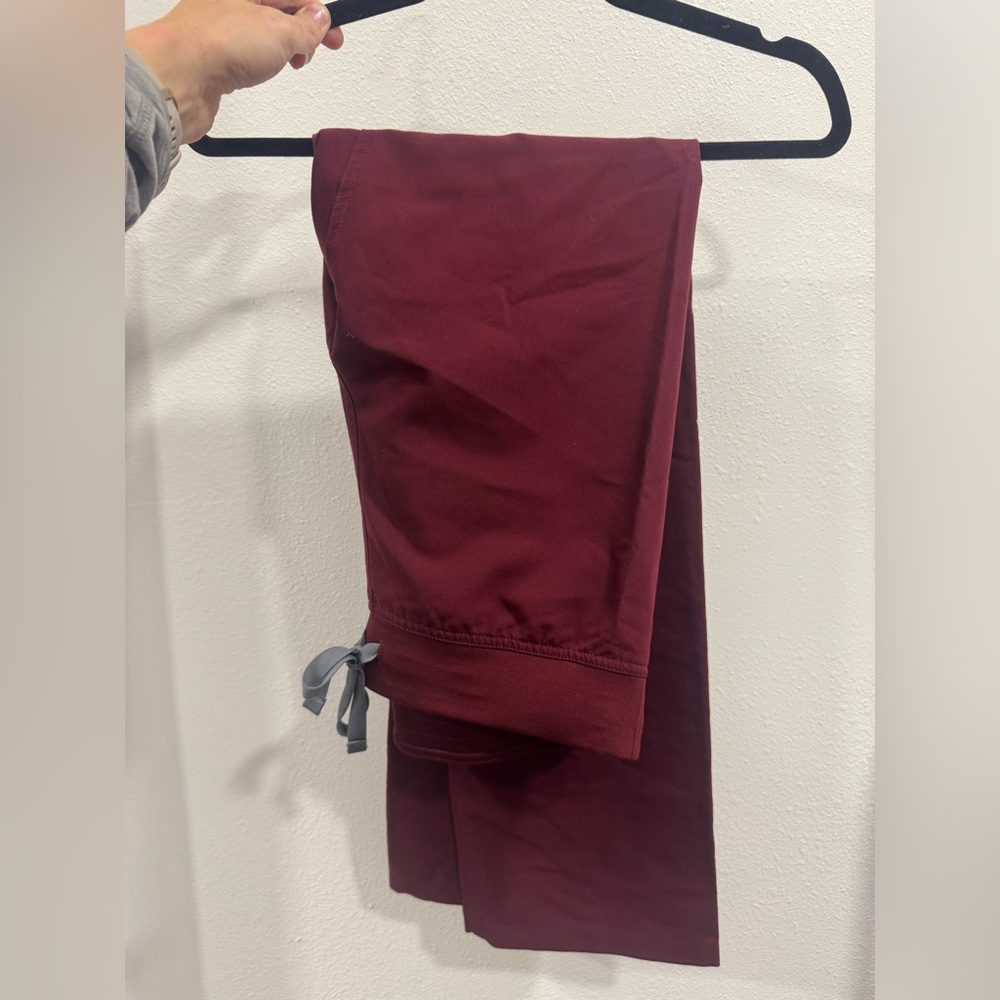 Figs Small Maroon Technical Collection Scrub Pants